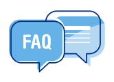 A hero image showing text bubbles with the word FAQ written on one of them, implying this is the FAQ section.